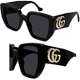 Gucci GG0956S GG Running Logo Oversize Gemetric Shape Sunglasses Sunglasses with Luxury Eyewear Kit