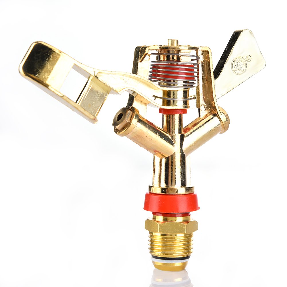 zyurong Garden Water Sprinkler Head DN15 Zinc Alloy Rotating Twoway