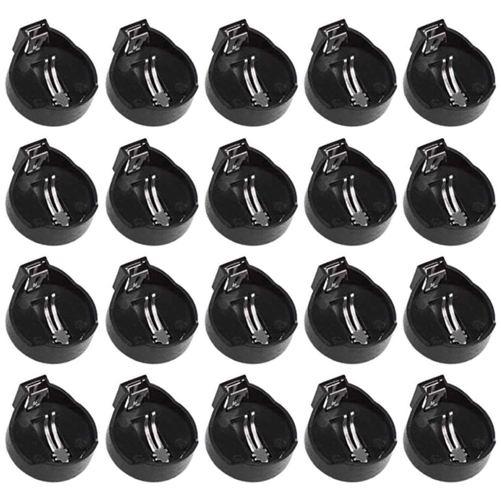 GTIWUNG CR2032 CR2025 Coin Cell Button Battery Holder Case for 3V Button Battery, Black, Pack of 20