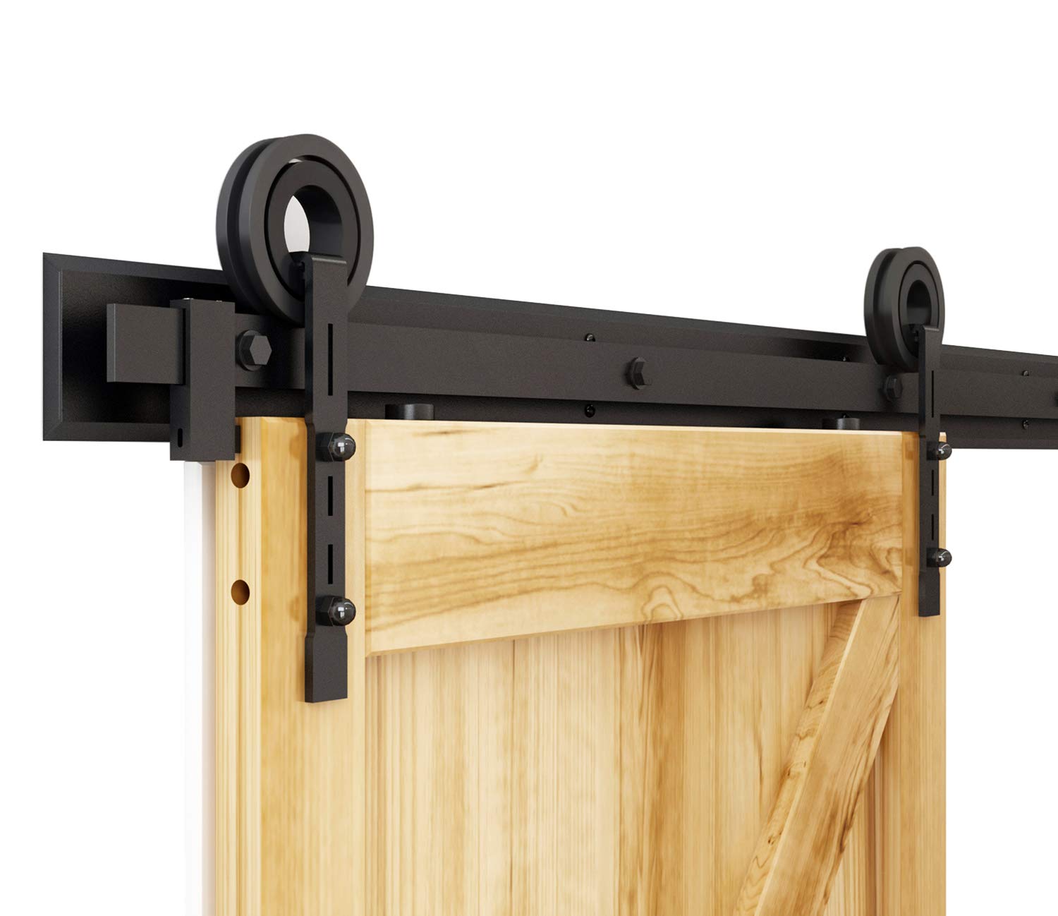 DIYHD TYL611 6FT Slot Cut Ring Roller Rustic Black Interior Sliding