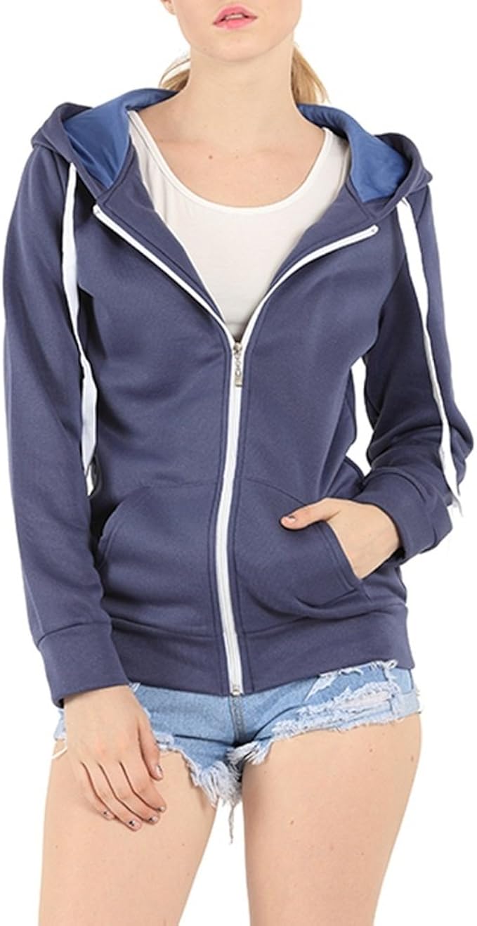 Women Plus Size Zip Hoodie Lady Sweatshirt Coats with Hooded Zip Up Jacket Top Outwear Dark