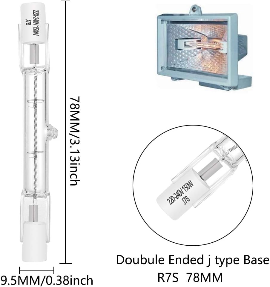 EKSAVE Eco Halogen Bulb R7S 78mm 120W 230V 1600lm Warm White 2700K T3 J Type Floodlight Bulb for Work Security - Image 3