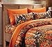 20 Lakes Hunter Camo Rustic Microfiber Bed Sheet Set & Pillowcases (Orange, Twin)