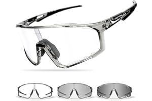 VOZAPOW Photochromic Cycling Glasses for Men Women, UV400 Sports Sunglasses for MTB, Riding, Running, Fishing, Baseball