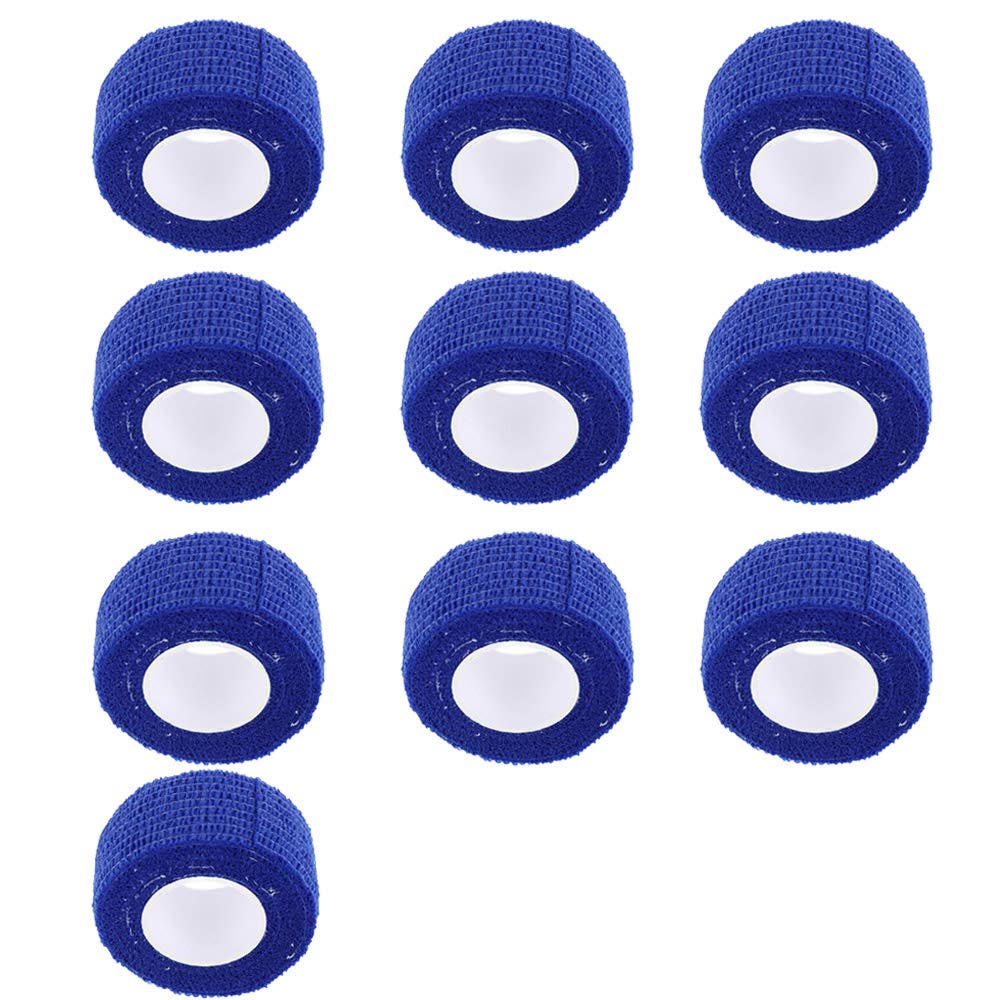 Mintice 10 X Self Adhesive Cohesive Wrap Bandages Strong Elastic First Aid Tape Blue Color for Wrist Ankle Sport 4.5mx2.5cm