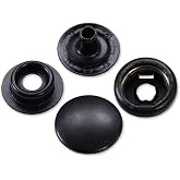 HolsterSmith Metal Snap Sets - (Line 24) - (Durable - Black) - (5 Sets) - for Leather, Holsters, Sheaths, Pouches, and Clothing