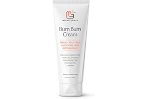 M3 NATURALS Bum Bum Cream with Lemon Vanilla Scent, 2-in-1 Skin Care Cellulite Treatment & Massage Lotion, Non-Greasy Skin Tightening for Firm Butt, Belly, and Thighs with Cupuaçu, Collagen, and Caffeine, 8 Fl Oz