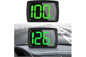 XINLIYA Car HUD Headup Display, KM/H MPH GPS Digital Speedometer with LED Large Font Display ＆ Vehicle USB Charge Adapter, Au