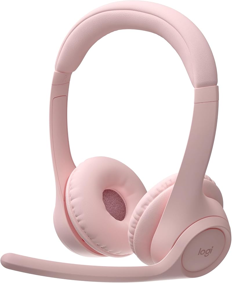 Logitech Zone 300 Wireless Bluetooth Headset Rose with Noise-Canceling Mic