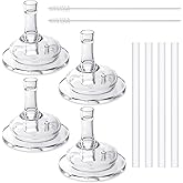 VANEST 4 Pack Replacement Straws & 2 Pack Straw Brushes, Compatible with Grosmimi Stage2, Soft Silicone, No Spill, BPA Free