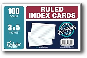 iScholar Index Cards, White, Ruled, 3 X 5-Inch, 100 Card Pack - 3501