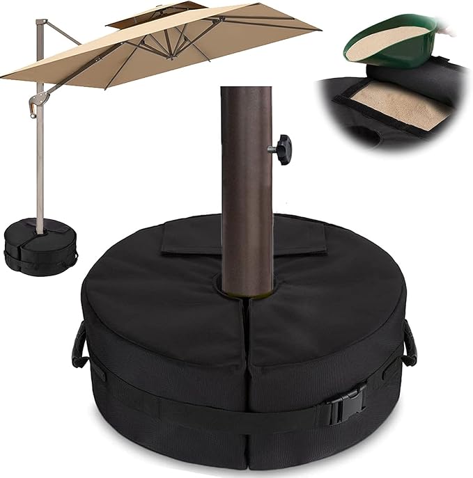 Outdoor Umbrella Base, Weatherproof Heavy Duty Round Fillable Parasol