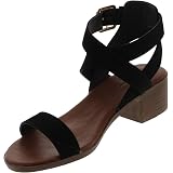 TOP Moda Women's Vision-75 Ankle Wrap Sandal - Chunky Stacked Heel, Adjustable Buckle, Blush, Size 7 - View #6
