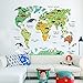 Decor MI Kids Educational Puzzles Animal World Map Wall Decals Sticker Home Decor Art Decoration