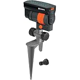 GARDENA ZoomMaxx Sprinkler on Metal Step Spike, up to 2300 sq ft - 20575 | Adjustable Oscillating Design with Quick Connect
