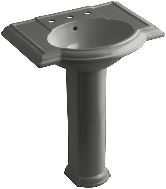KOHLER K2294858 Devonshire Pedestal Bathroom Sink with 8" Centers