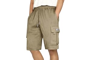 LISGAI Cargo Shorts for Men Lightweight Multi Pockets Hiking Shorts Elastic Waist Workout Shorts Classic-Fit Athletic Shorts