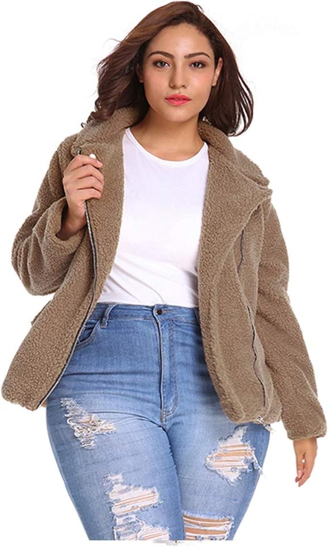 fuzzy jacket zip up