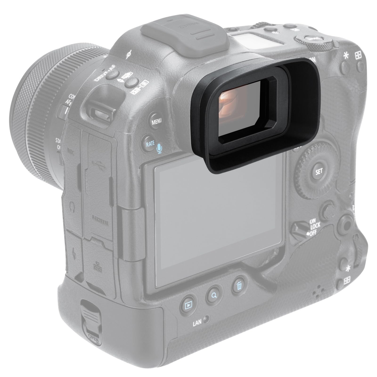 Extended Type Eyecup Long Soft Silicone Eyepiece for Canon EOS R3 Camera Replaces Canon ER-h & ER-He Eye Cup