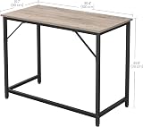 VASAGLE Computer Desk 100 x 50 x 76 cm Greige Mottled Black Steel Frame view 9