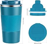 YINJOYI Travel Mug 380ml Stainless Steel Vacuum Insulated Blue view 4