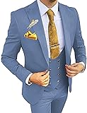 Mens Suits Slim Fit 3 Piece Suits for Men Dusty