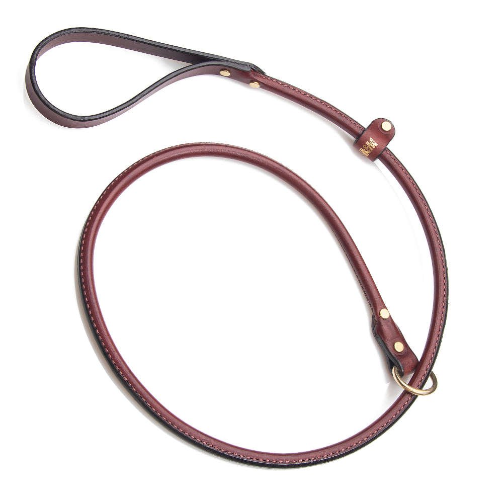 Mendota Pet Leather Rolled Slip Lead, 3/4Inch by 6Feet, Chestnut