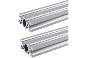 GUWANJI 2PCS 500mm V Slot 2040 Aluminum Extrusion European Standard Anodized Linear Rail CNC 3D Printer Parts for DIY Silver (500mm / 19.7inch)