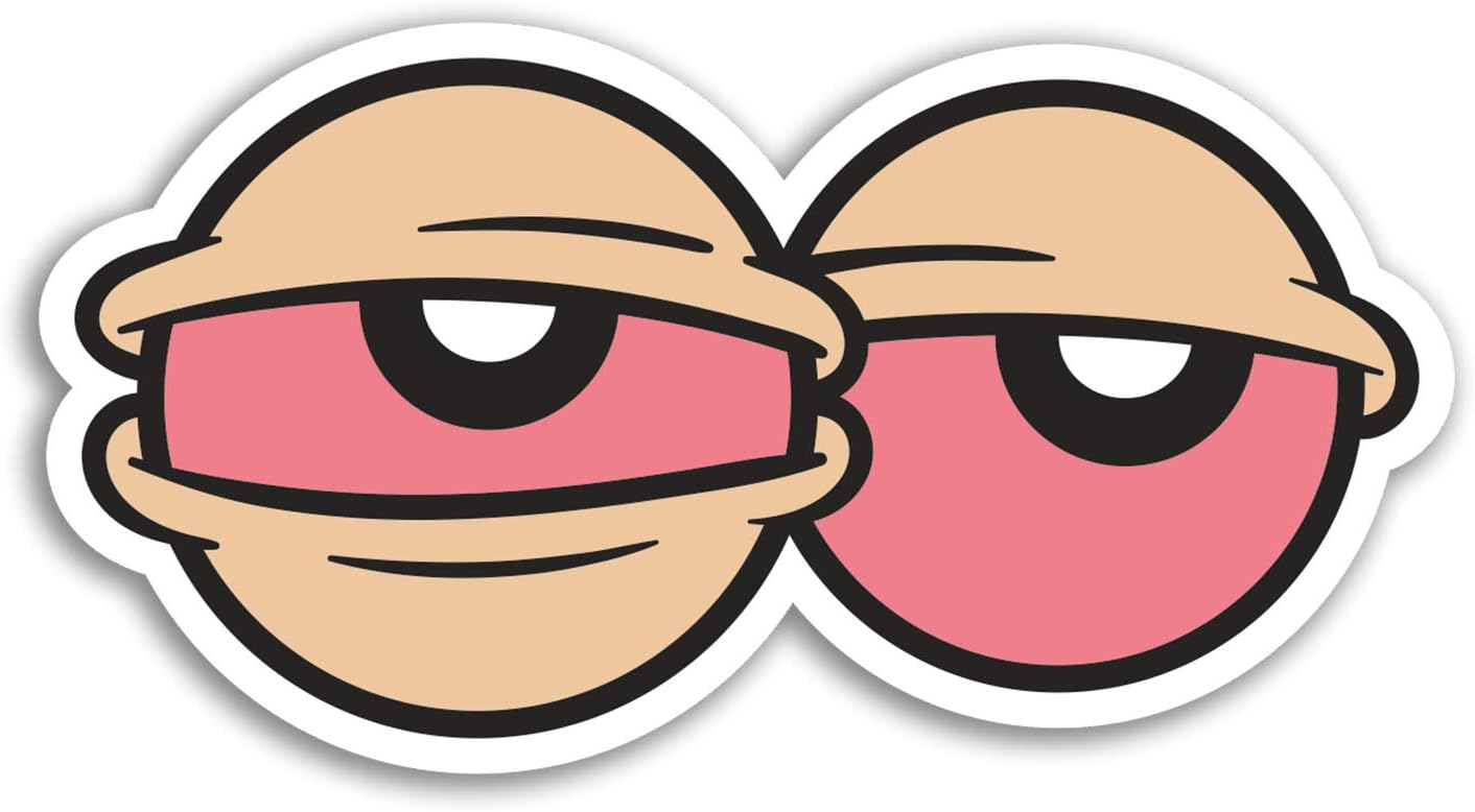 2 x 10cm Funny Eyes Vinyl Stickers Stoner Weed Sticker Laptop Luggage