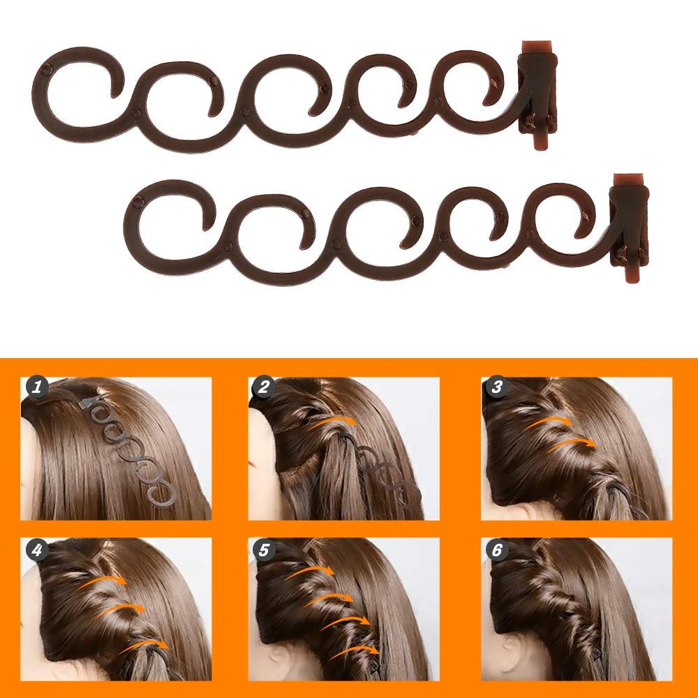 STSUNEU 40Pcs Hair Styling Set, Hair Braiding Tool Hair Design Styling Tools Kit Magic Simple Fast Spiral DIY Hair Bun & Crown Shapers Accessories for Girls: Beauty