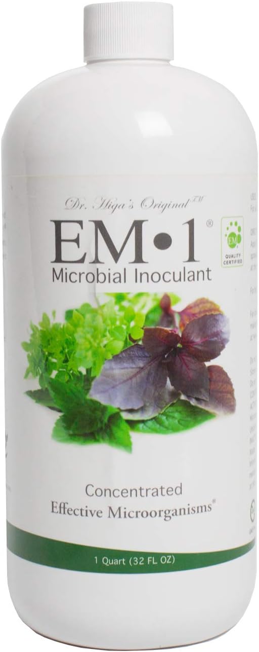 TeraGaniX EM-1 - 1L - All Natural Organic Microbial Inoculant - Plants & Soil | Nontoxic Active Probiotic Conditioner For Lawn Care | Eliminate Foul Odors & Improve Water Quality