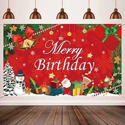 Happy Birthday Christmas Backdrop Christmas Merry Birthday Party