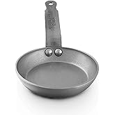 Mauviel M'Steel Black Carbon Natural Nonstick Pancake Pan With Iron Handle, 4.7-In, Suitable For All Cooking Surfaces, Made in France