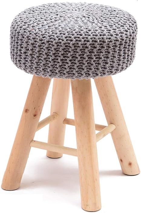 Amazon Zxpzz 布張りのフットスツール現代の小さなラウンドスツールホームメイクスツール4脚と手作りニット織綿カバー ソファスツール Color A スツール オンライン通販