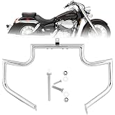 Kinglemc Crash Bar Engine Guard Highway Bar for Honda 750(Chrome-B) | for VT750 VT750C VT400 Shadow Aero Phantom Spirit,Reliable Motorcycle Drop and Engine Protection,Easy Bolt-On Setup