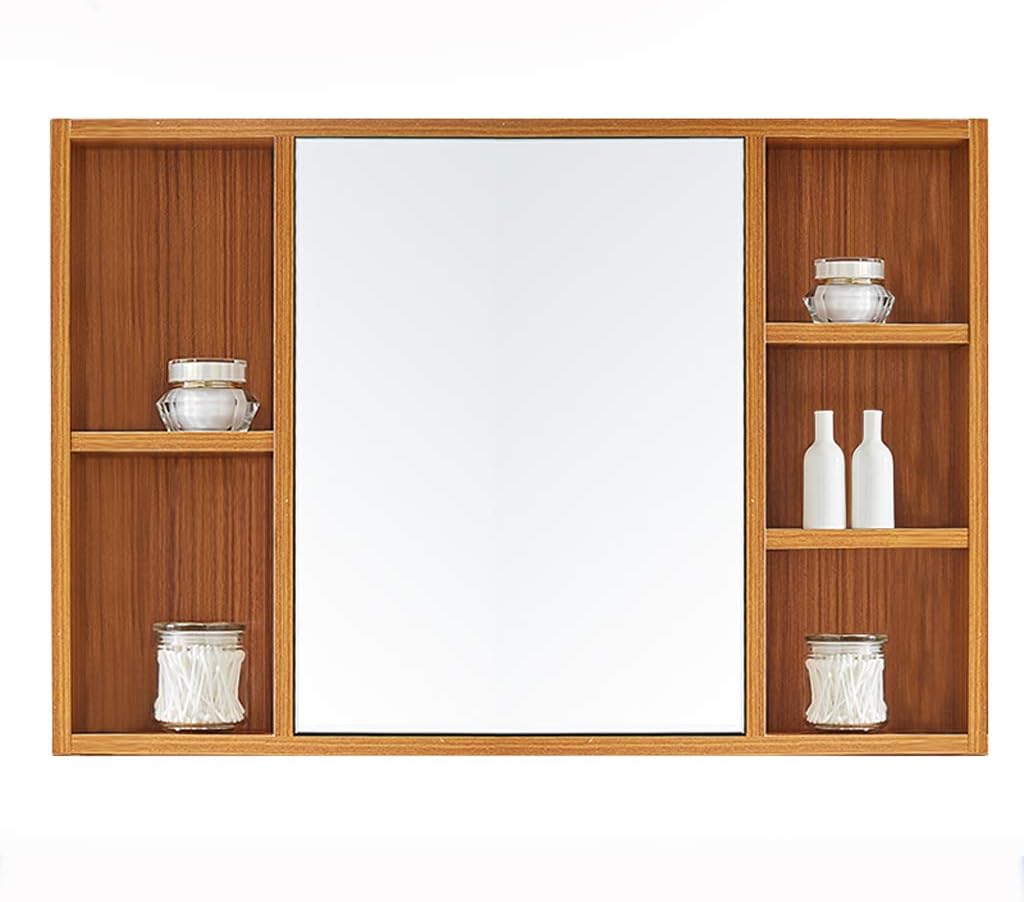 Bathroom Wall Mounted Cabinet 3 Shelvs Single Door Mirrior Indoor Kitchen Medicine Cabinet Shelves Organizer Brown Finish Pedestal Sink Storage Cabinet Amazon Ca Home Kitchen