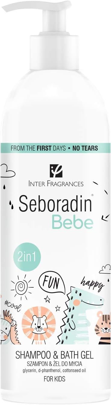 Seboradin Bebe Shampoo & Washing Gel 2 in 1 for Baby Children and People with Sensitive Dry, atopic Skin, Gentle Cleaning