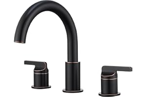 SITGES Oil Rubbed Bronze High-Arc Bathtub Faucet,Solid Brass,2-Handle Deck Mount Tub Faucet,3-Hole Roman Bath Tub Faucet Set with Valve