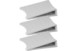 Optish Original Patented Door Stoppers for Bottom of Door, Non Slip Rubber Doors Stop, Doors Wedge for Carpet, Hardwood and Tile (3 Pack, Grey)