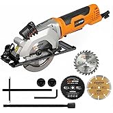 Extbtfor 4.8A Power Circular Saw Corded,4000RPM Laser Guide 45&deg; Max Angle | Mini Circular Saw Maximum Cutting 1-11/16" at 90&deg; and 1-1/8"at 45&deg; for Wood, Soft Metal, Plastic