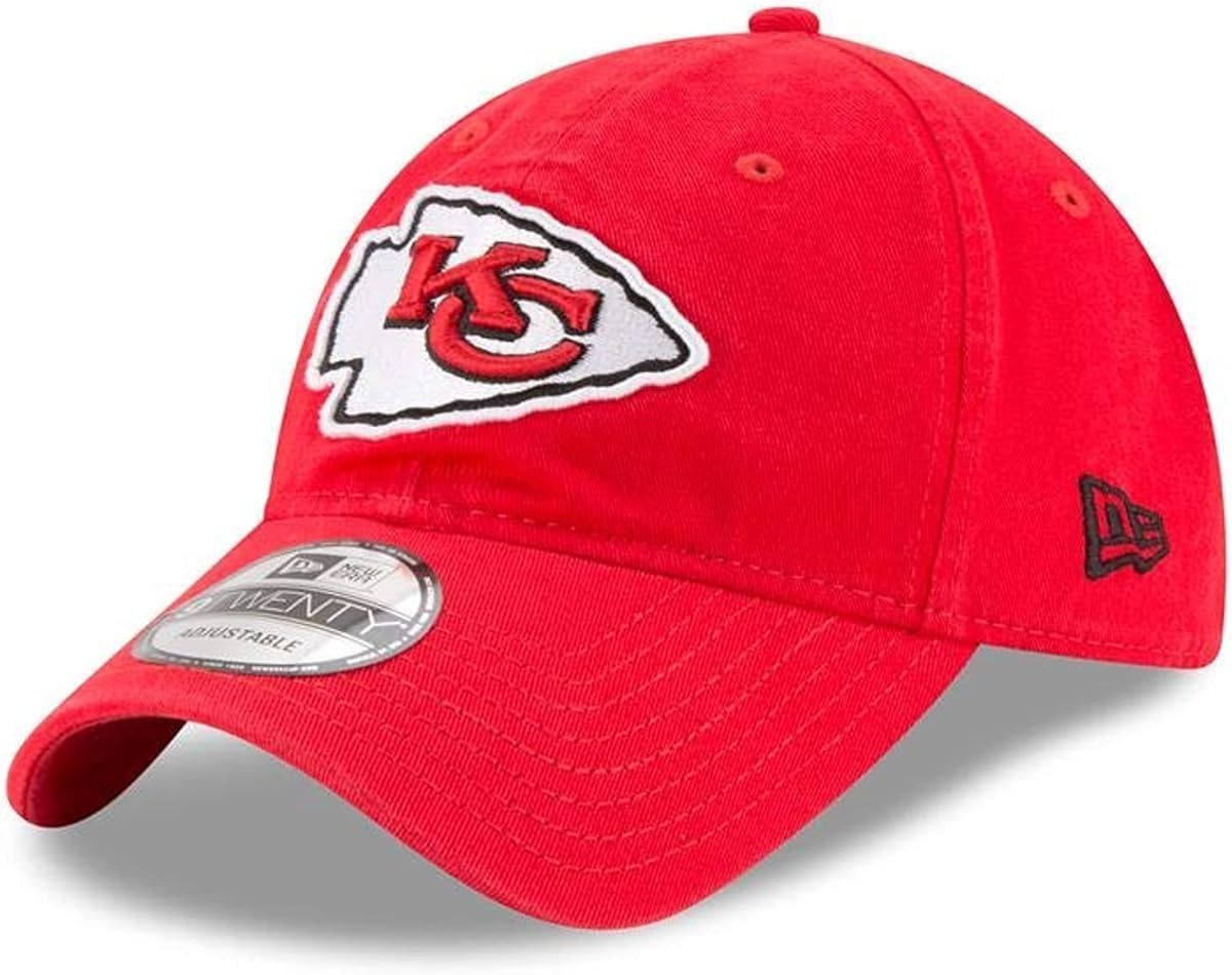 New Era NFL Core Classic 9TWENTY Adjustable Hat Cap One Size Fits All (Kansas City Chiefs Red, One Size) Image