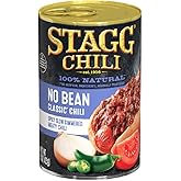 STAGG CLASSIC Chili | Chili No Beans, Spicy, 100% Natural, 15oz x12 | Canned Chili. 12g Protein / serving, High Protein Ready to Eat Meals. Perfect for Rice Bowls, Cheese Dips, Hot Dogs, Burgers