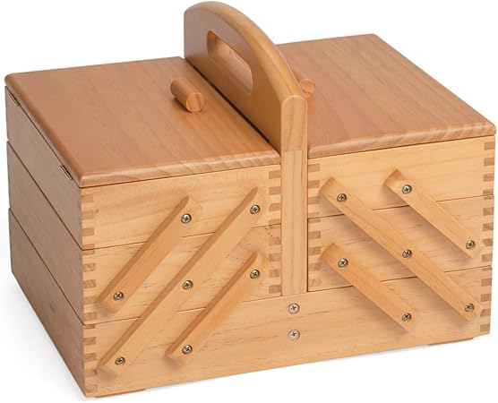 Hobbygift 3-Tier Cantilever – Caja de Costura, Madera, Mid Sombra/Marrón: Amazon.es: Hogar