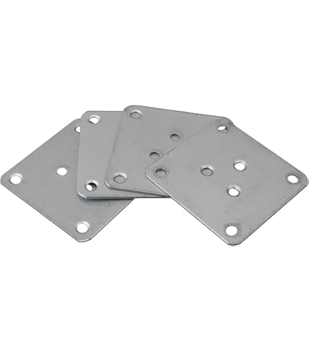Lovelysp Metal Sofa Leg Mounting Plates - 4 Pack Furniture Repair Brackets With Screws
