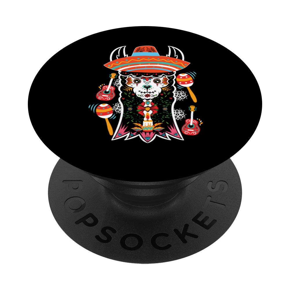 LLama dia de los muertos day of the dead Alpaca Calavera PopSockets Grip and Stand for Phones and Tablets
