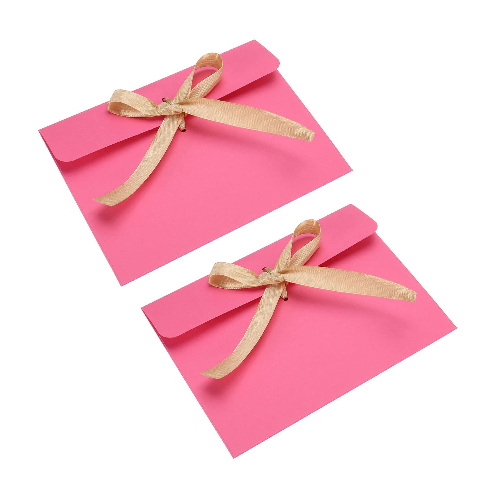 YOKIVE 25 Pack Gift Card Envelopes, Invitations Greeting Cards Ribbon Envelope, Great for Birthdays Weddings(Rose Red)