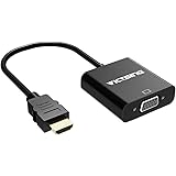 VicTsing 1080P HDMI TO VGA Cable Adapter for PC Laptop Power-Free, Raspberry Pi and other HDMI input devices - Black
