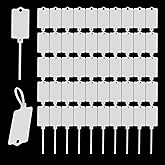 MY MIRONEY 50PCS Waterproof Plastic Tags White Plastic Shipping Tags Writable Hanger Self Locking Cable Tie Label for Keys Luggage Logistic