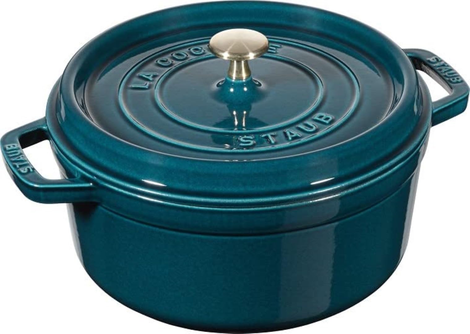 STAUB Cocotte, Gusseisen Bräter, Alle Herdarten inkl Induktion, Rund, 26 cm, 5,0 L, Petrol-Blau