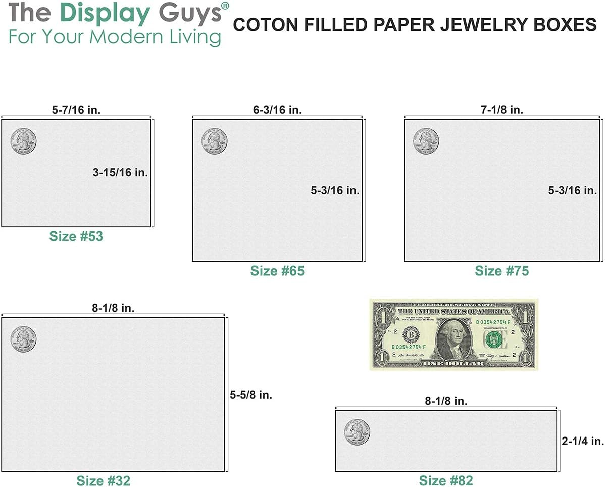 TheDisplayGuys 100-Pack #82 Cotton Filled Cardboard Paper Jewelry Box Gift Case - Matte Red (8 1/16" x 2 1/4" x 1 3/8"): Health & Personal Care
